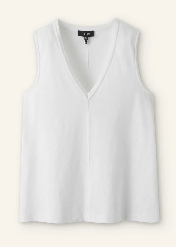 ME+EM Slub V-Neck Swing Vest | Women T-Shirts
