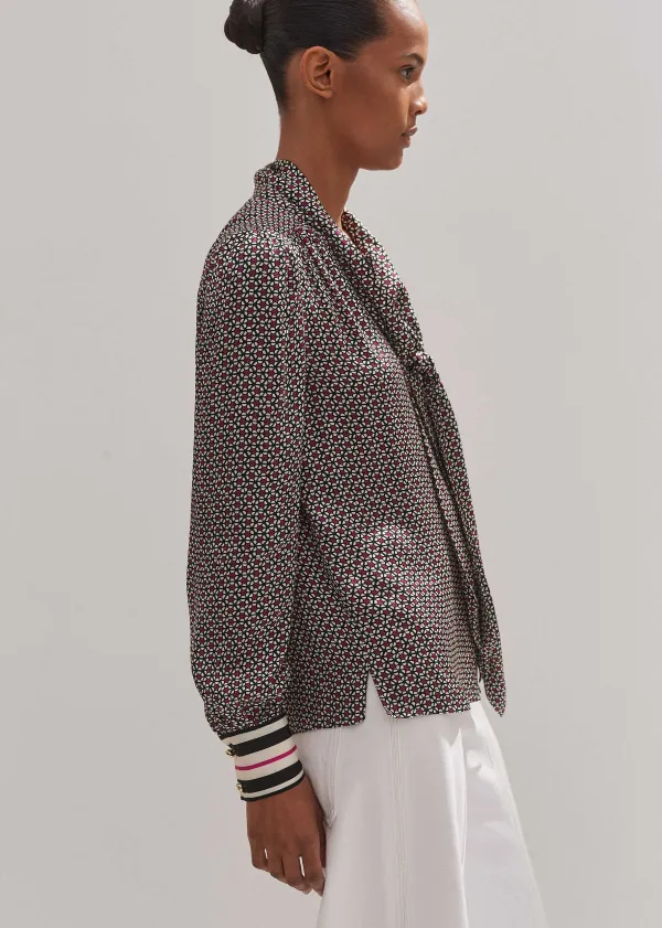 ME+EM Star Flower Print Pussybow Blouse | Women Blouses