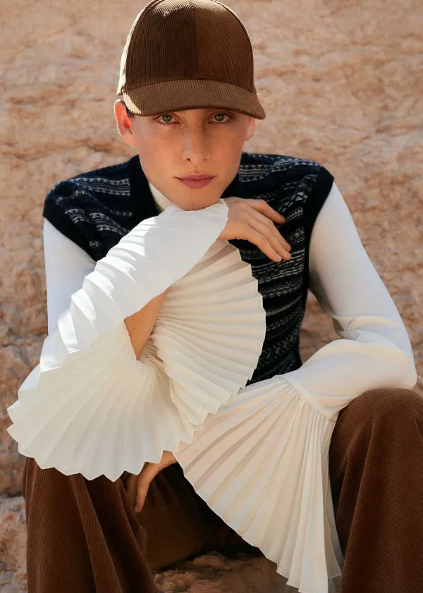 ME+EM Statement Pleat Sleeve Top | Women Layering Tops