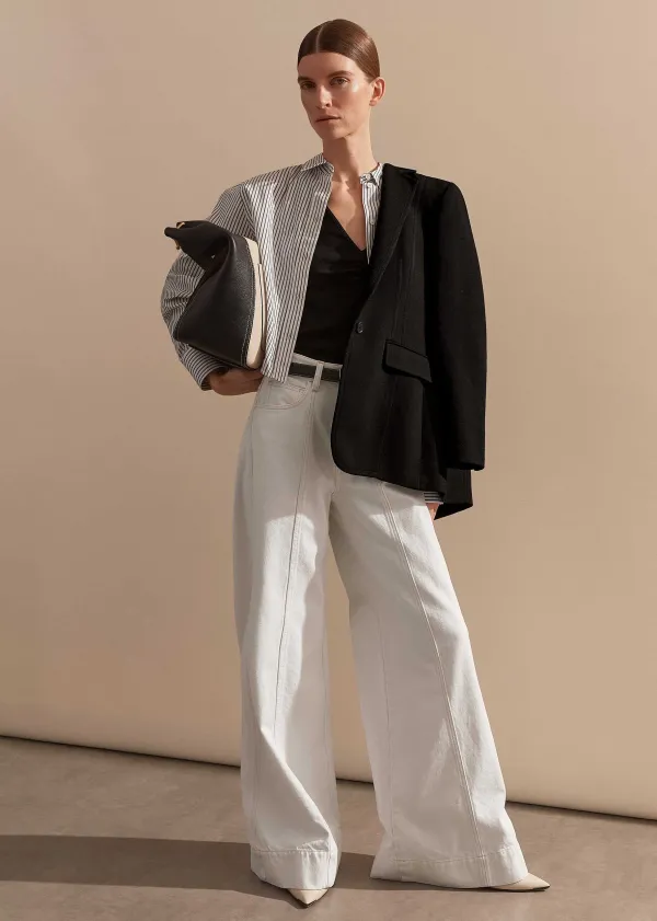 ME+EM Stripe Boxy Crop Shirt | Women Shirts