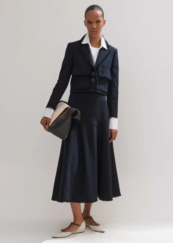 ME+EM Textured Cotton-Blend Skirt + Jacket Co-Ord | Women Suits And Co-Ords