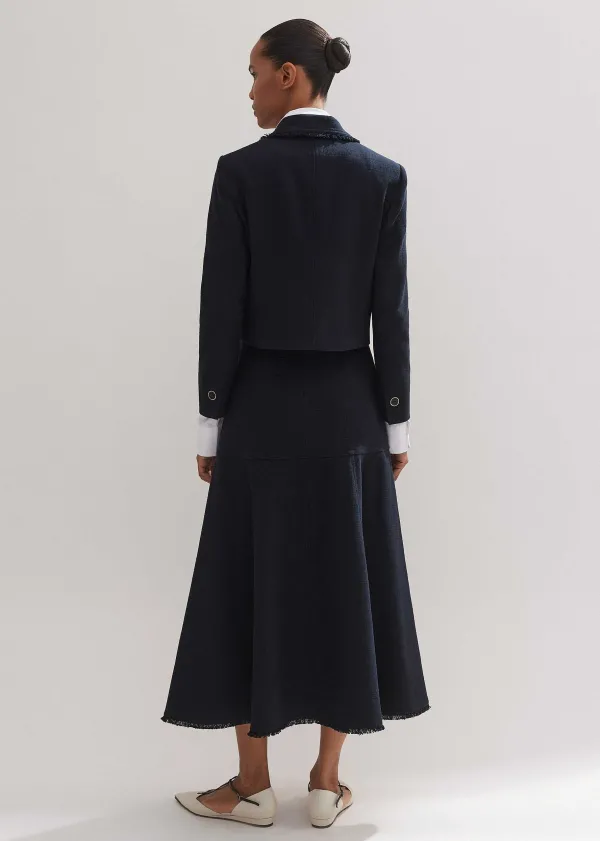 ME+EM Textured Cotton-Blend Skirt + Jacket Co-Ord | Women Suits And Co-Ords