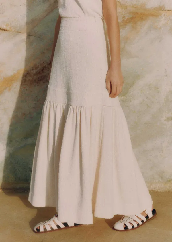 ME+EM Textured High-Waisted Maxi Skirt | Women Skirts
