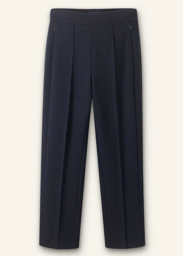 ME+EM Textured High-Waisted Slim Crop Trouser | Women Slim Trousers