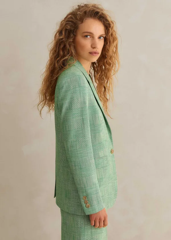 textured_prince_of_wales_check_blazer_7.webp ME+EM Textured Prince Of Wales Check Blazer | Women Blazers