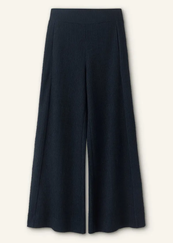 ME+EM Textured Wide-Leg Palazzo Pant | Women Wide-Leg Trousers