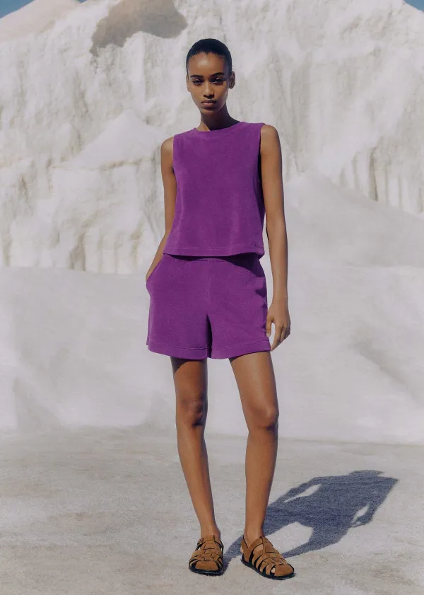 ME+EM Towelling Crop Top | Women Vests And Camis