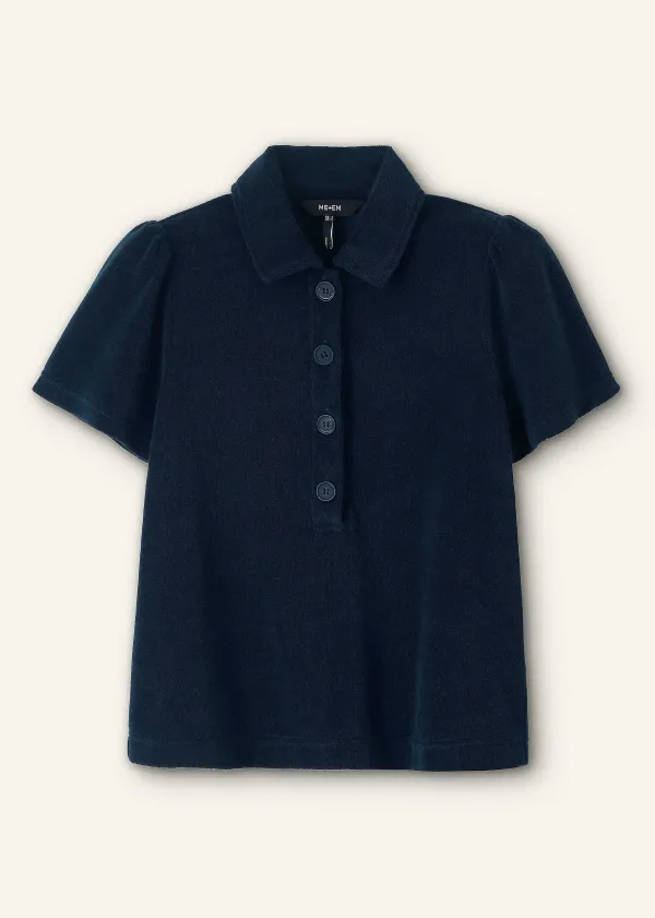 ME+EM Towelling Polo Top | Women T-Shirts