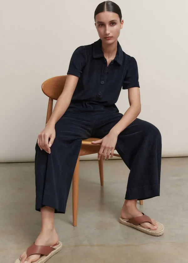 ME+EM Towelling Polo Top + Trouser Co-Ord | Women Suits And Co-Ords