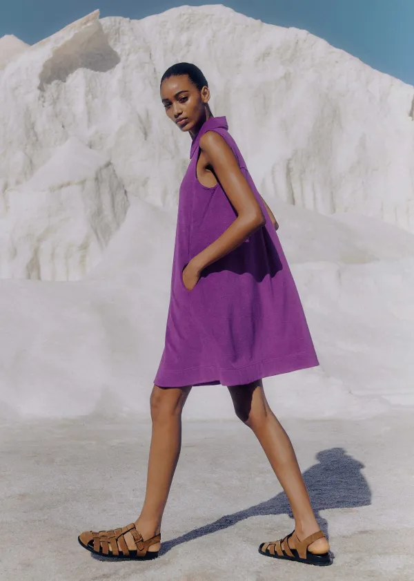 ME+EM Towelling Sleeveless Swing Dress | Women Short Dresses