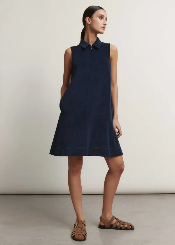 ME+EM Towelling Sleeveless Swing Dress | Women Short Dresses