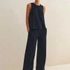 ME+EM Towelling Wide-Leg Trouser | Women Wide-Leg Trousers