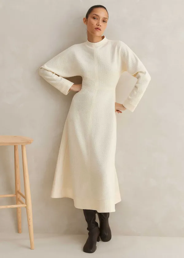 ME+EM Travel Tailoring Batwing Sleeve Midi Dress | Women Midi Dresses