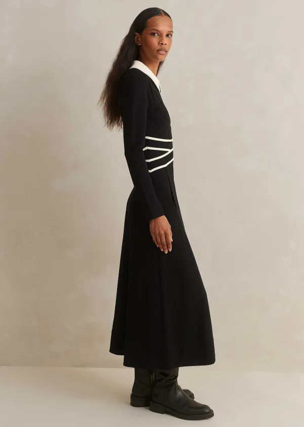 ME+EM Travel Tailoring Contrast Detail Maxi Dress | Women Maxi Dresses