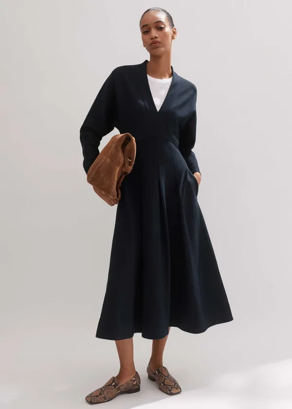 travel_tailoring_fit_and_flare_midi_dress_4.webp ME+EM Travel Tailoring Fit And Flare Midi Dress | Women Midi Dresses