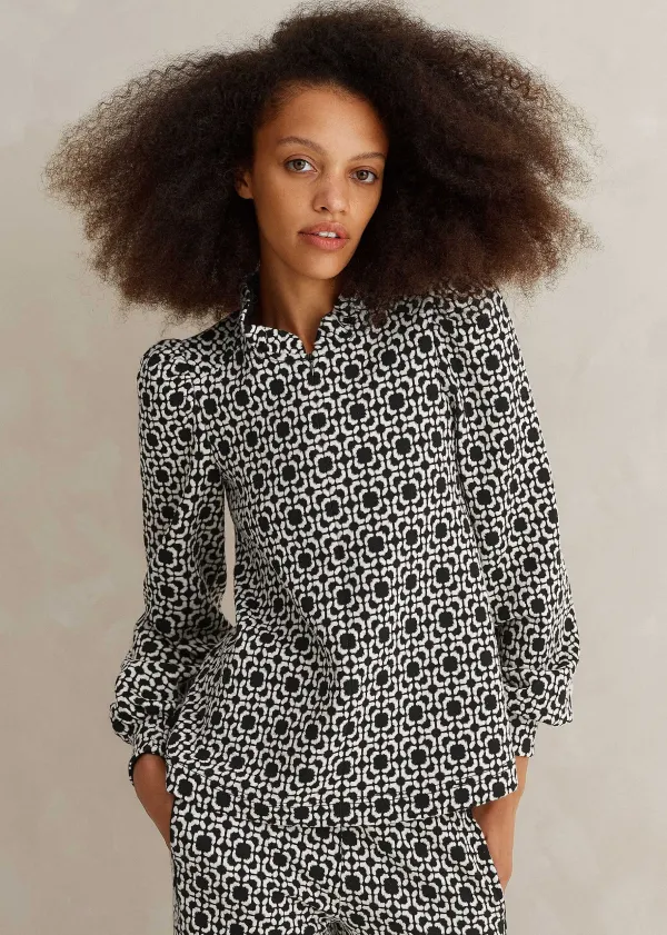 ME+EM Travel Tailoring Graphic Jacquard Swing Top | Women Travel Tailoring