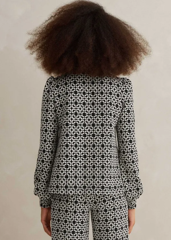 travel_tailoring_graphic_jacquard_swing_top_2.webp ME+EM Travel Tailoring Graphic Jacquard Swing Top | Women Travel Tailoring