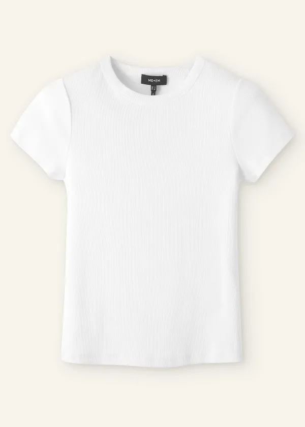 ME+EM Ultimate Fitted Rib Crew Neck Tee | Women T-Shirts