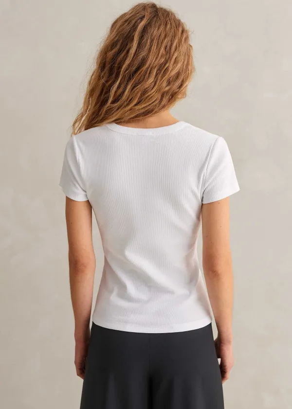 ultimate_fitted_rib_vneck_tee_4.webp ME+EM Ultimate Fitted Rib V-Neck Tee | Women T-Shirts