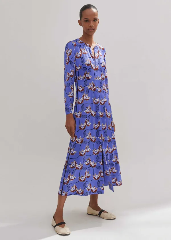 ME+EM Waterlily Print Midi Dress | Women Midi Dresses