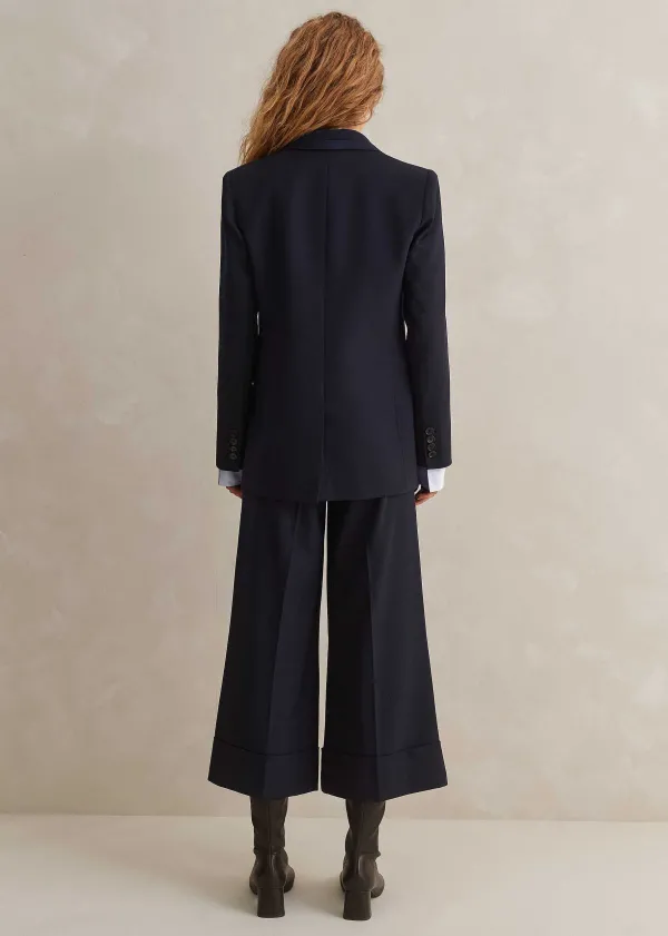 ME+EM Wool - Blend Exaggerated Crop Trouser Suit | Women Suits And Co-Ords