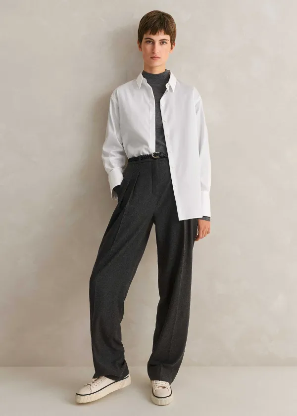 ME+EM Wool Jersey Roll Neck Top | Women Layering Tops